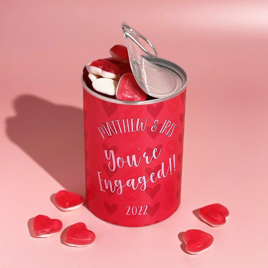 Personalised Engagement Gift Sweet Tin